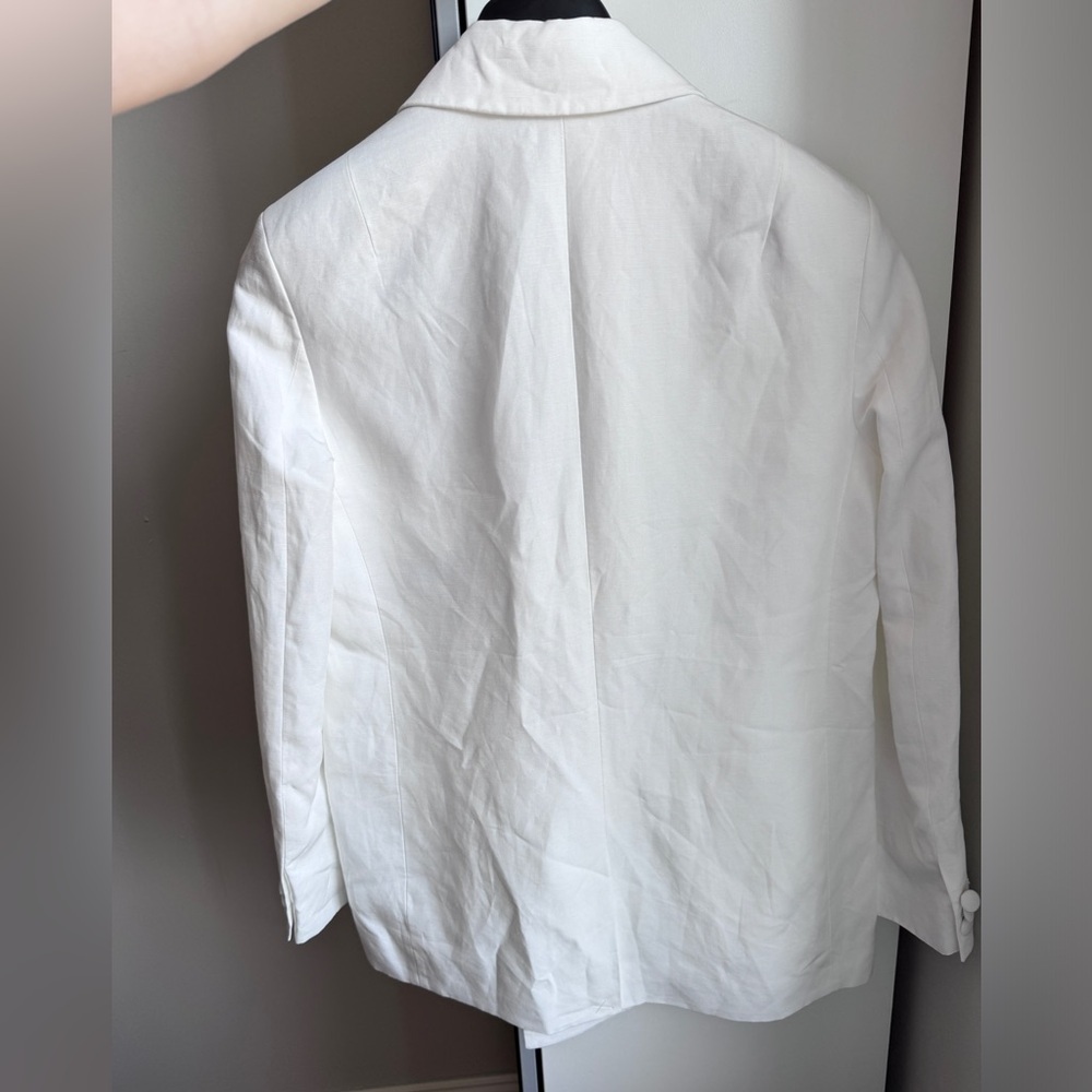 NWT ALLSAINT Petra Linen Blend White Oversized Blazer in Size 4 - Picture 14 of 17